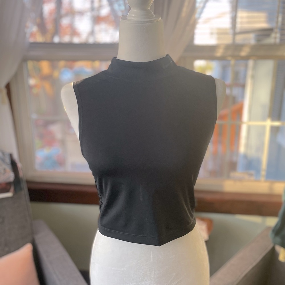 Nike Pro Dri Fit Mock Turtleneck with Cutout Detail on Side Seams